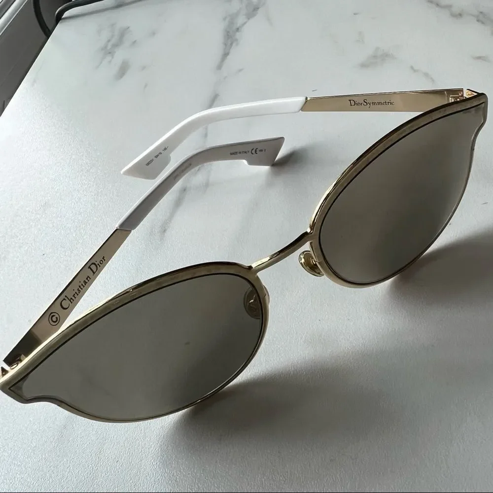 CHRISTIAN DIOR SYMMETRIC GBZQV WHITE MARBLE AUTHENTIC FRAMES SUNGLASSES 59-19